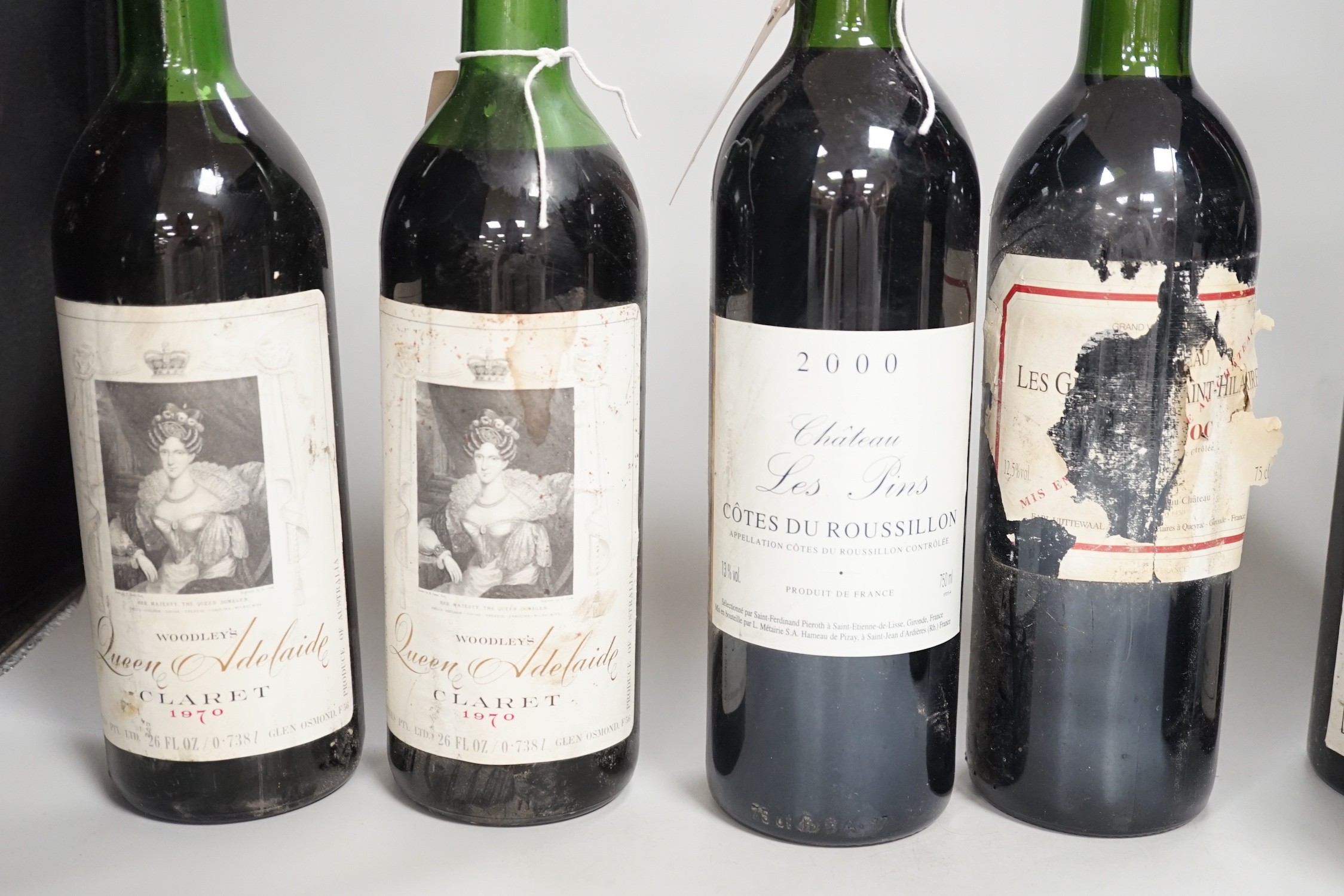 Seven various bottles of claret and others